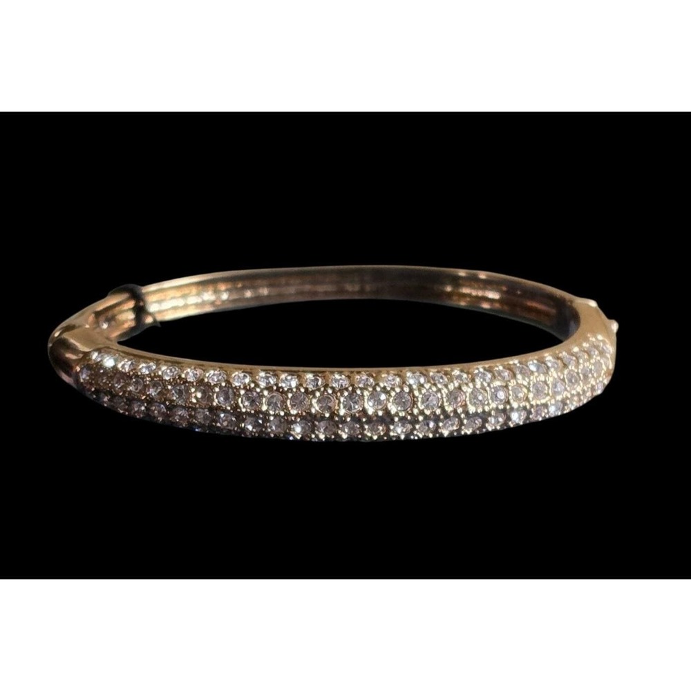 Vonelle Swarovski Pave Hinged Gold Tone Bracelet NOS Vintage 82410.291.VC